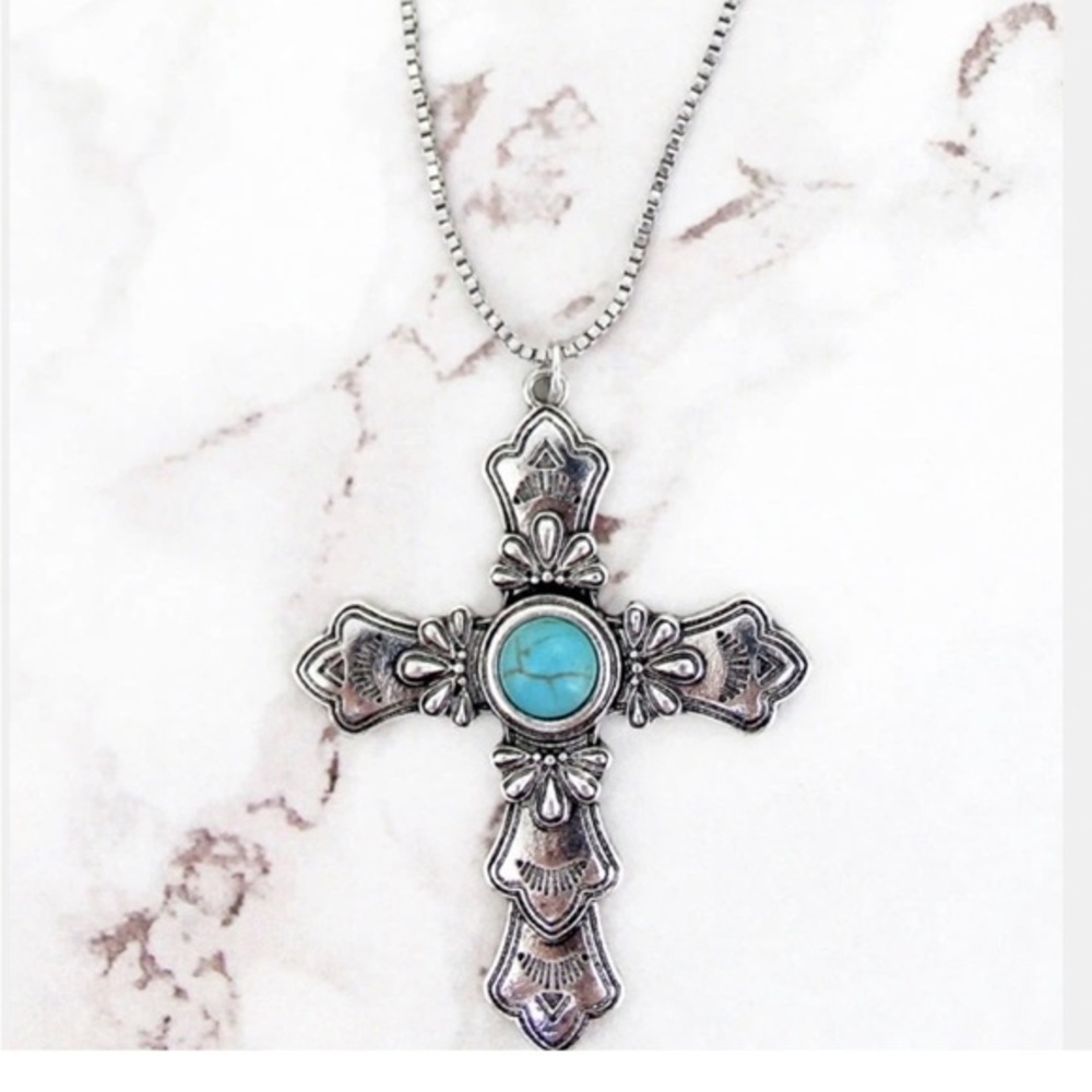 Large Western Style Cross Necklace